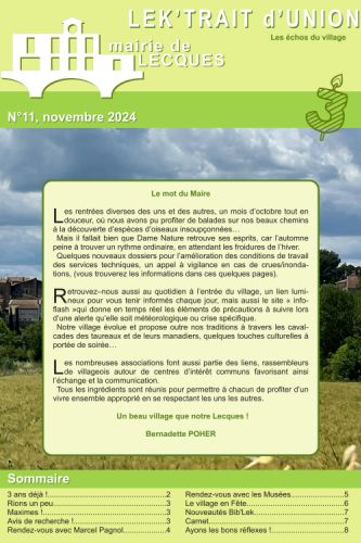 Lek'Trait d'Union n°11, cliquer pour lire le bulletin