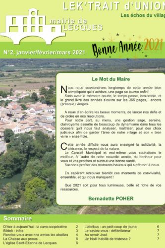 Lek'Trait d'Union n°2, cliquer pour lire le bulletin