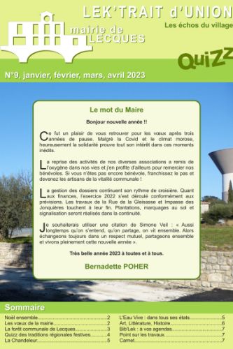 Lek'Trait d'Union n°9, cliquer pour lire le bulletin